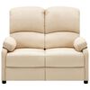 vidaXL 2-Sitzer-Sofa Verstellbar Creme Stoff