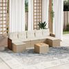 vidaXL 8-tlg. Garten-Sofagarnitur mit Kissen Beige Poly Rattan
