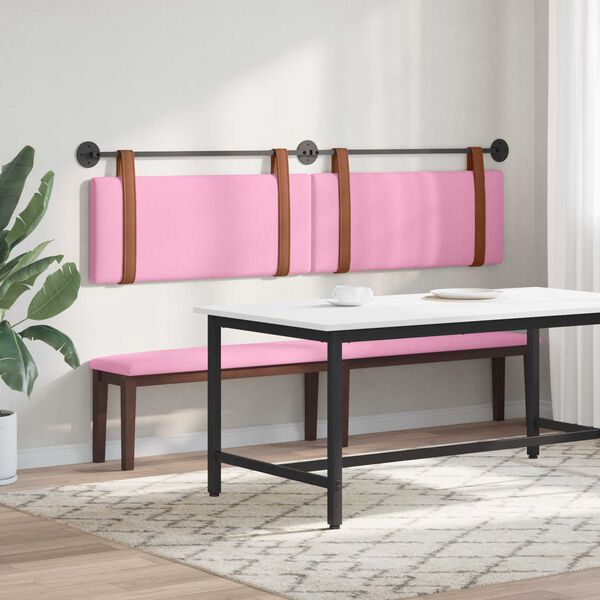 vidaXL H&auml;ngevorderseite Wandmontiert Rosa 210 x 55 x 5 cm Antikes PU