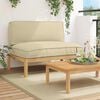 vidaXL Sofa Set mit Kissen Beige 120 x 80 x 69 cm Massivholz Akazie