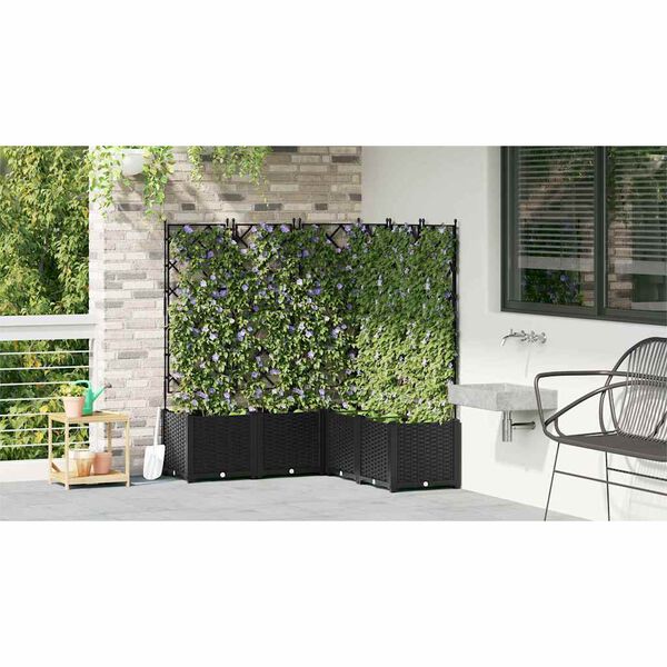 vidaXL Garten-Pflanzgef&auml;&szlig; 5 pcs Schwarz 120 x 120 x 143 cm Stahl