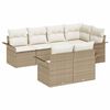 vidaXL Garten-Sofa-Set 7 stk. Beige Poly Rattan