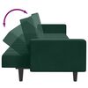 vidaXL Schlafsofa 2-Sitzer mit Fußhocker Dunkelgrün Samt