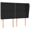 vidaXL Kopfteil mit Ohren Schwarz 147x23x118/128 cm Kunstleder