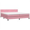 vidaXL Boxspringbett mit Matratze Rosa 180x210 cm Samt