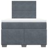 vidaXL Boxspringbett mit Matratze Dunkelgrau 120x200 cm Samt