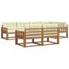 vidaXL Outdoor-Sofagarnitur mit Kissen 7 pcs Natur und Creme