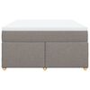 vidaXL Boxspringbett mit Matratze Taupe 140x190 cm Stoff