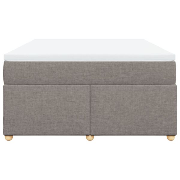 vidaXL Boxspringbett mit Matratze Taupe 140x190 cm Stoff