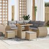 vidaXL Gartensofa-set mit Kissen 8 pcs Beige und Hellgrau Poly-Rattan