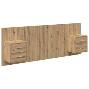 vidaXL Kopfteil mit Schrank 3 pcs Artisan-Eiche Holzwerkstoff