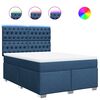 vidaXL Boxspringbett mit Matratze Blau 140x200 cm Stoff