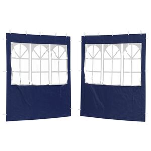 vidaXL Partyzelt-Seitenteil 2 Stk. 200 x 195 cm Blau PE und Stahl