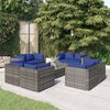 vidaXL 9-tlg. Garten-Lounge-Set mit Kissen Poly Rattan Grau