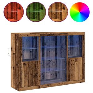 vidaXL LED-Sideboard Altholz 142,5 x 37 x 100 cm Holzwerkstoff