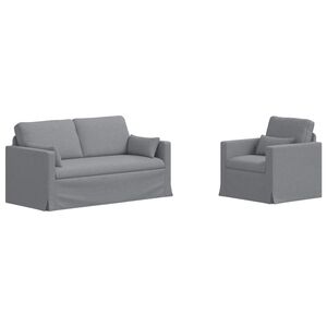 vidaXL Sofa Set 2 stk. Hellgrau Stoff