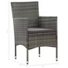 vidaXL 5-tlg. Garten-Essgruppe Grau Poly Rattan und Glas