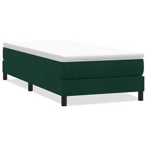 vidaXL Boxspringbett ohne Matratze Dunkelgr&uuml;n 90x210 cm Samt