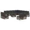 vidaXL Gartensofa-set 14 pcs Grau Poly-Rattan