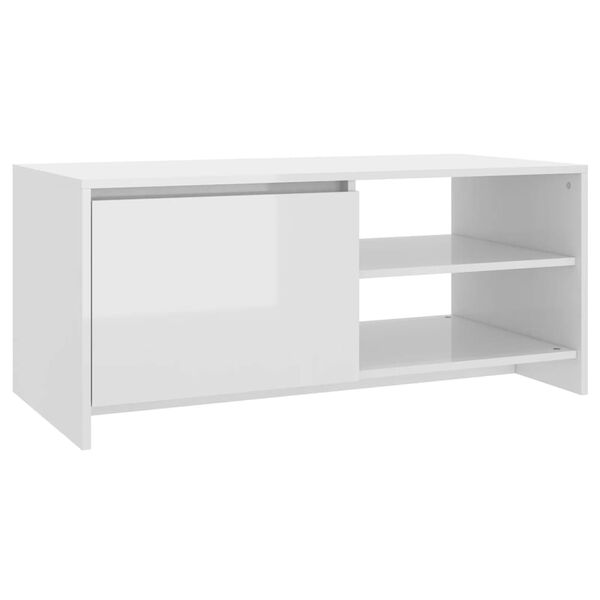 vidaXL Couchtisch Hochglanz-Wei&szlig; 102x50x45 cm Holzwerkstoff