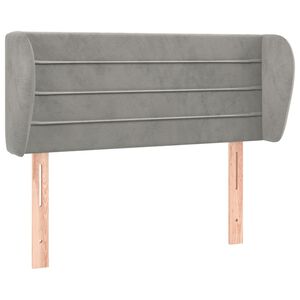 vidaXL Kopfteil mit Ohren Hellgrau 83x23x78/88 cm Samt