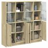 vidaXL B&uuml;cherschrank mit T&uuml;ren Sonoma-Eiche 136x37x142cm Holzwerkstoff