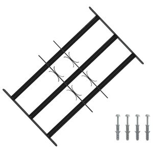 vidaXL Sicherheitsgitter f&uuml;r Fenster mit 3 Querstangen 3 pcs 43-74 cm