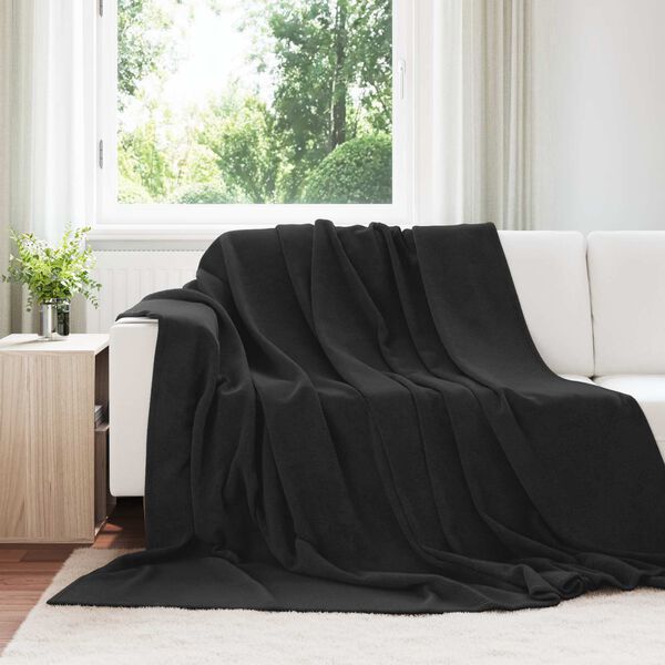 vidaXL Wohndecken 6 pcs Schwarz 240 x 270 cm Fleece