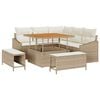 vidaXL Gartensofa-set 8 stk. 7-Sitzanzahl Beige Poly Rattan