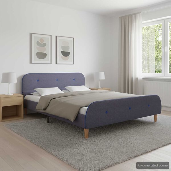 vidaXL Bettgestell ohne Matratze Hellgrau Stoff 135x190 cm