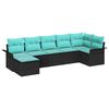 vidaXL Gartensofa-set mit Speicher 7 pcs Schwarz Poly-Rattan