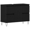vidaXL Waschbeckenschrank mit T&uuml;r Schwarz Eichen-Optik 80 x 33 x 60 cm