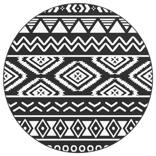 vidaXL Outdoor-Teppich ARAKIL Schwarz Ø120 cm PP