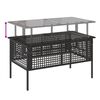 vidaXL 4-tlg. Garten-Sofagarnitur mit Kissen Schwarz Poly Rattan Glas