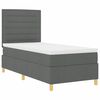 vidaXL Boxspringbett mit Matratze Dunkelgrau 90 x 200 cm Stoff