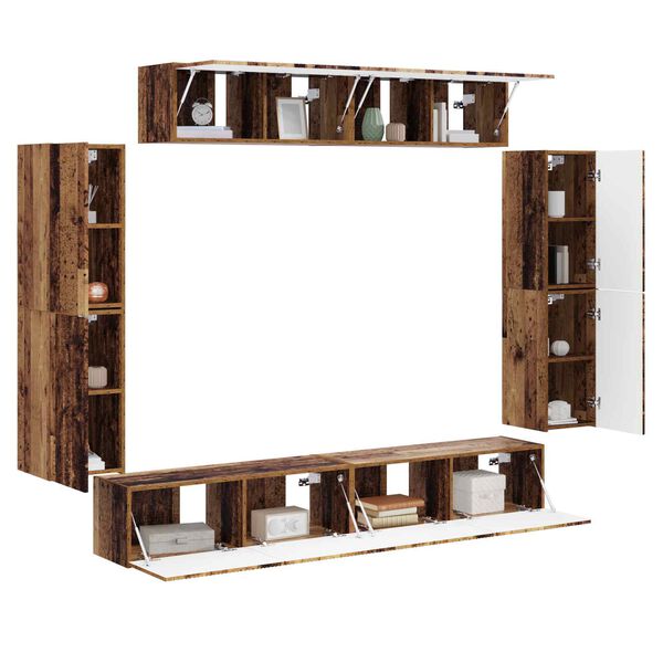 vidaXL TV-Schr&auml;nk 8 pcs Altholz