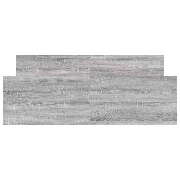 vidaXL Bettgestell mit Kopf- und Fu&szlig;teil Grau Sonoma 135x190 cm