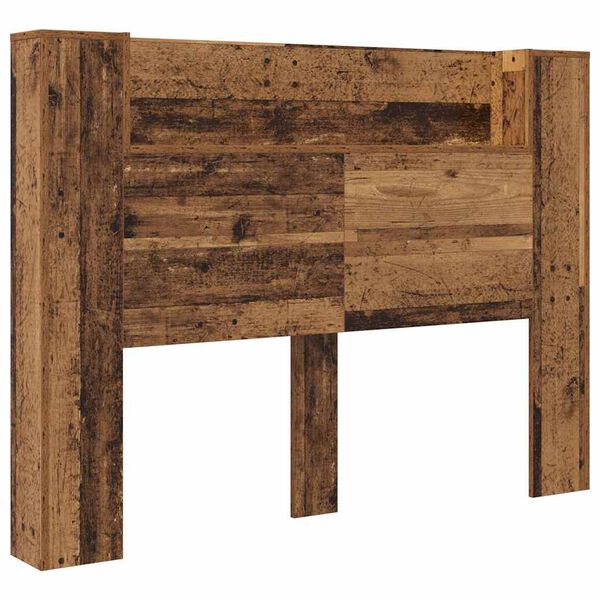 vidaXL Kopfteil mit Regal Altholz 140 x 17 x 104,5 cm Holzwerkstoff