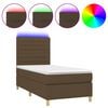 vidaXL Boxspringbett mit Matratze & LED Dunkelbraun 80x200 cm Stoff