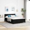 vidaXL Boxspringbett mit Matratze mit LED Schwarz 140 x 200 cm Stoff