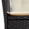 vidaXL 3-tlg. Bistro-Set mit Kissen Schwarz Poly Rattan