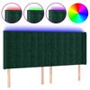 vidaXL LED Kopfteil Dunkelgr&uuml;n 183x16x118/128 cm Samt