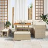 vidaXL Garten-Sofa-Set mit Kissen mit Speicher 8 pcs Beige und Creme
