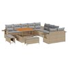 vidaXL Gartensofa-set 13 pcs Beige Poly-Rattan