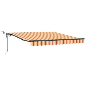 vidaXL Ausziehbare Markise Gelb und Orange 350 x 250 cm Polyester