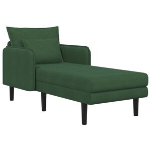 vidaXL Gro&szlig;e Chaiselongue Dunkelgr&uuml;n Cordstoff