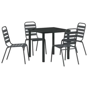vidaXL Garten Essgruppe 5 stk. Anthrazit Pulverbeschichteter Stahl