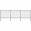 vidaXL Gartenzaun mit Rundbogen Stahl 504 x 150 cm Schwarz