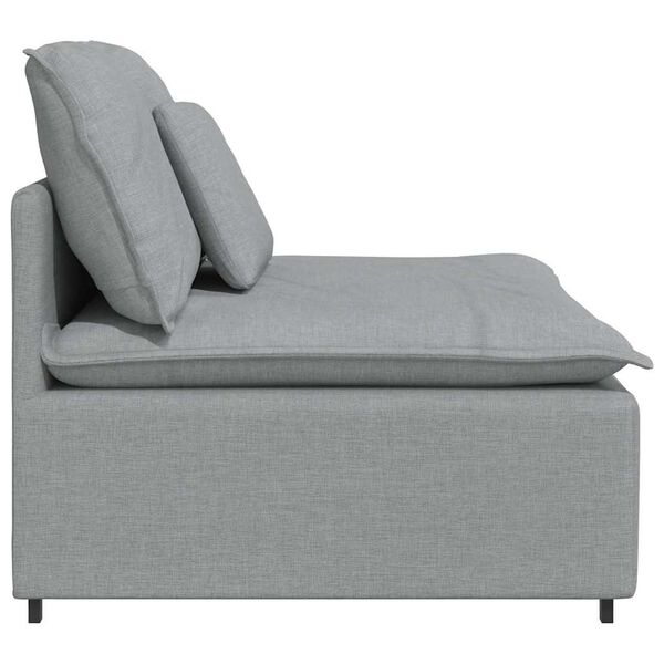 vidaXL Modulares Sofa Mittelmodul mit Kissen Hellgrau 100 cm