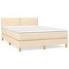 vidaXL Boxspringbett mit Matratze Creme 140x200 cm Stoff